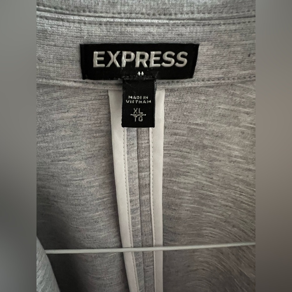 Express Light Gray Single-Button Blazer - image 8